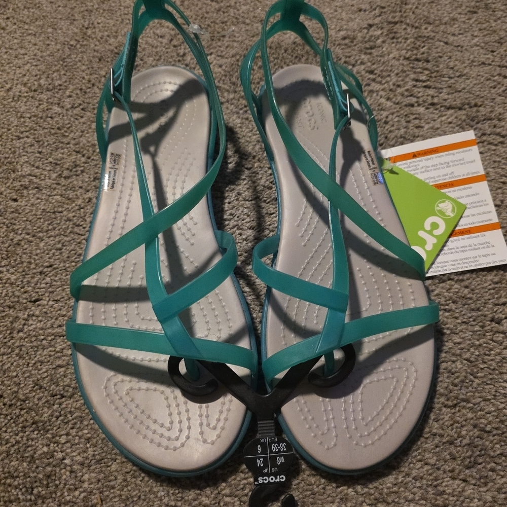 CROCS Women's Strappy Teal Sandals